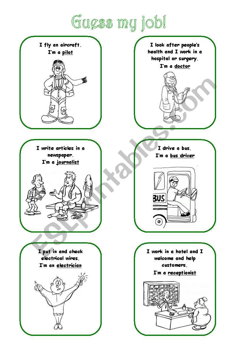 GUESS THE JOB cards 3/3 (2 pages)