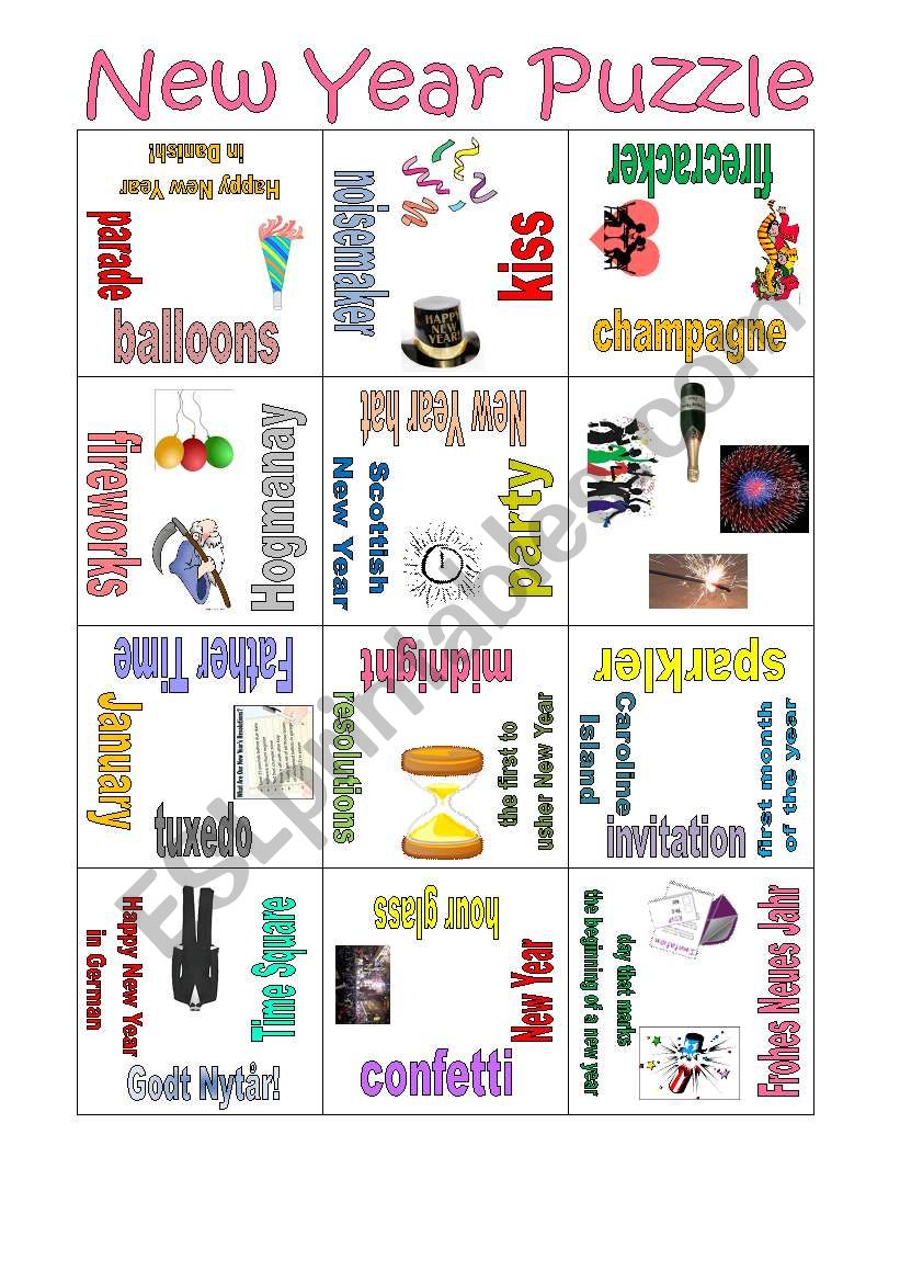 Puzzle New Year worksheet