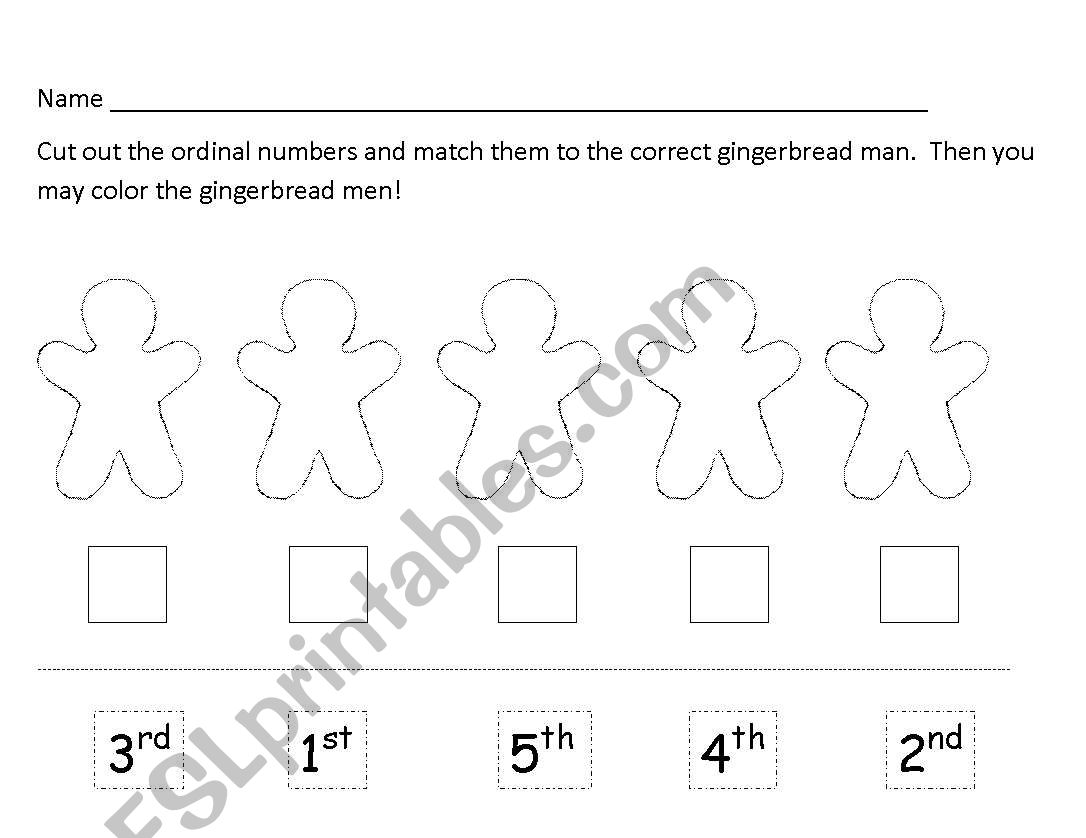 Gingerbread Men Ordinal Numbers