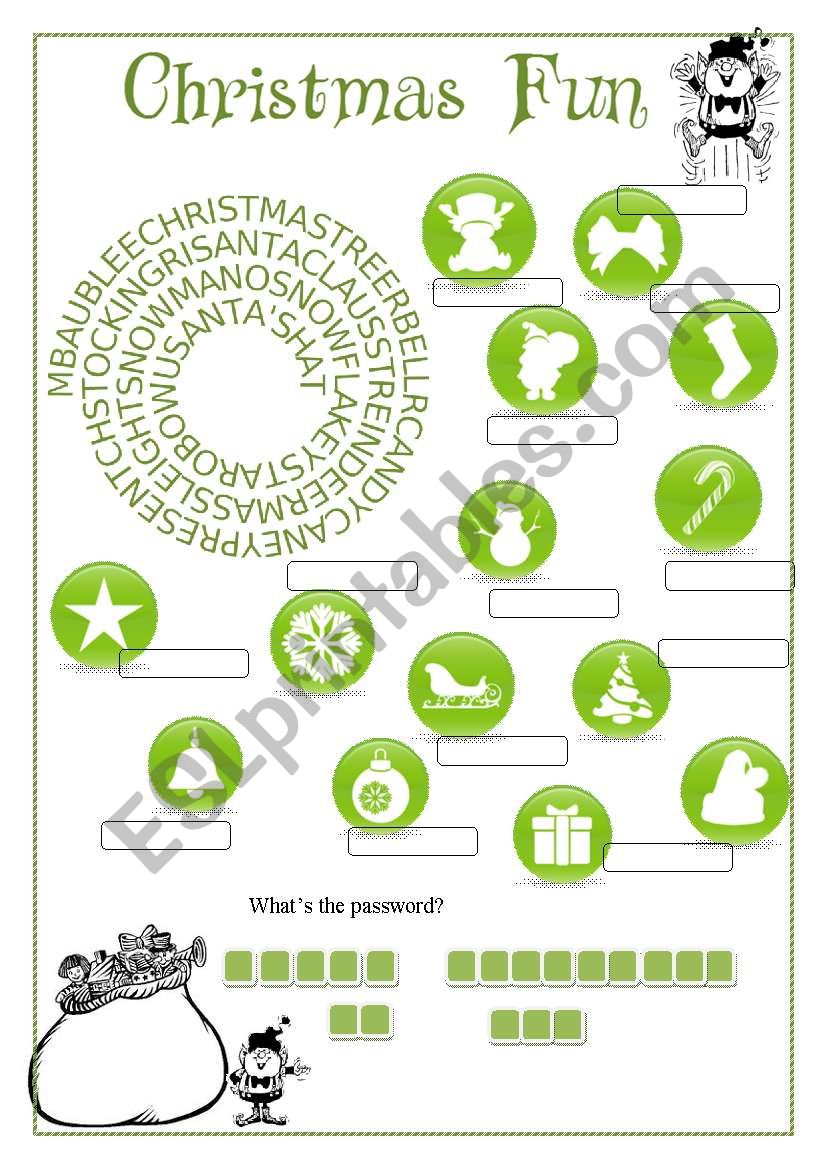 Christmas vocabulary worksheet