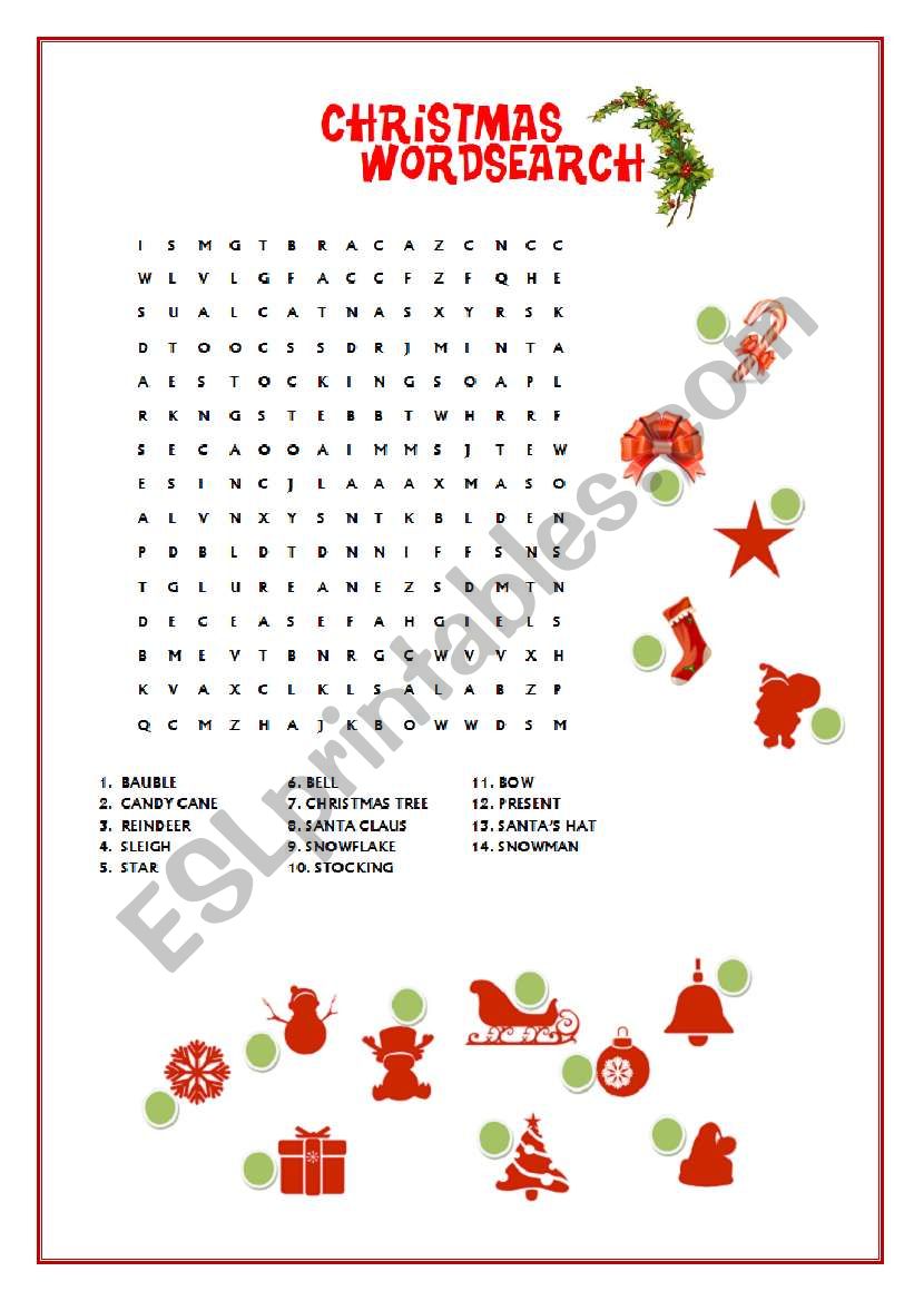 Christmas vocabulary exercises