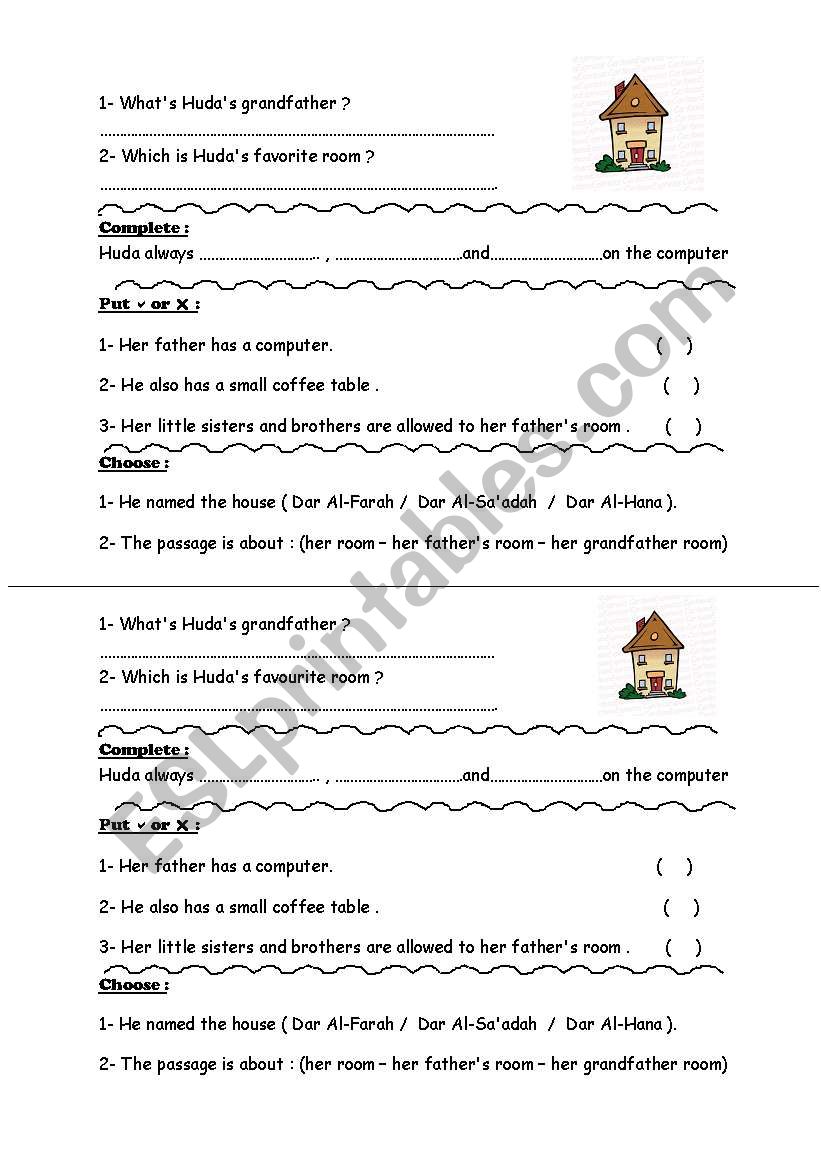 Questions about a reading passage