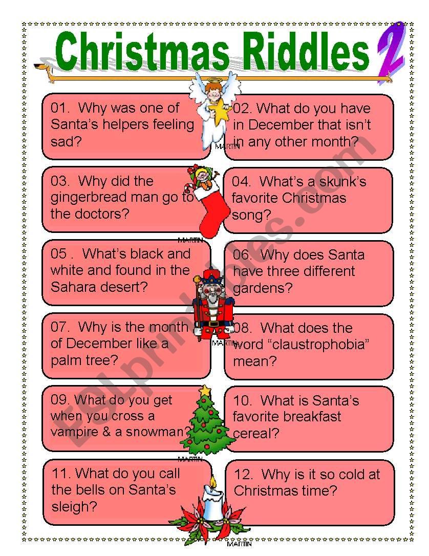 Printable Christmas Riddles With Answers