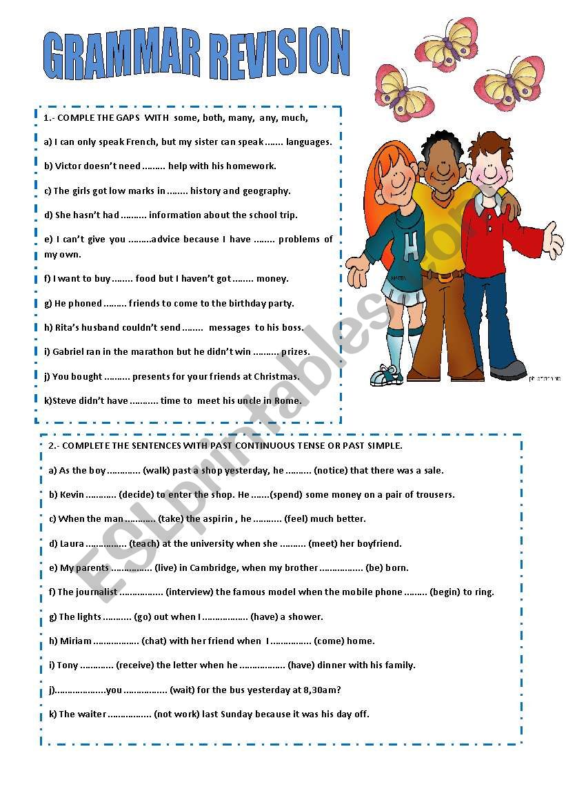 GRAMMAR REVISION worksheet