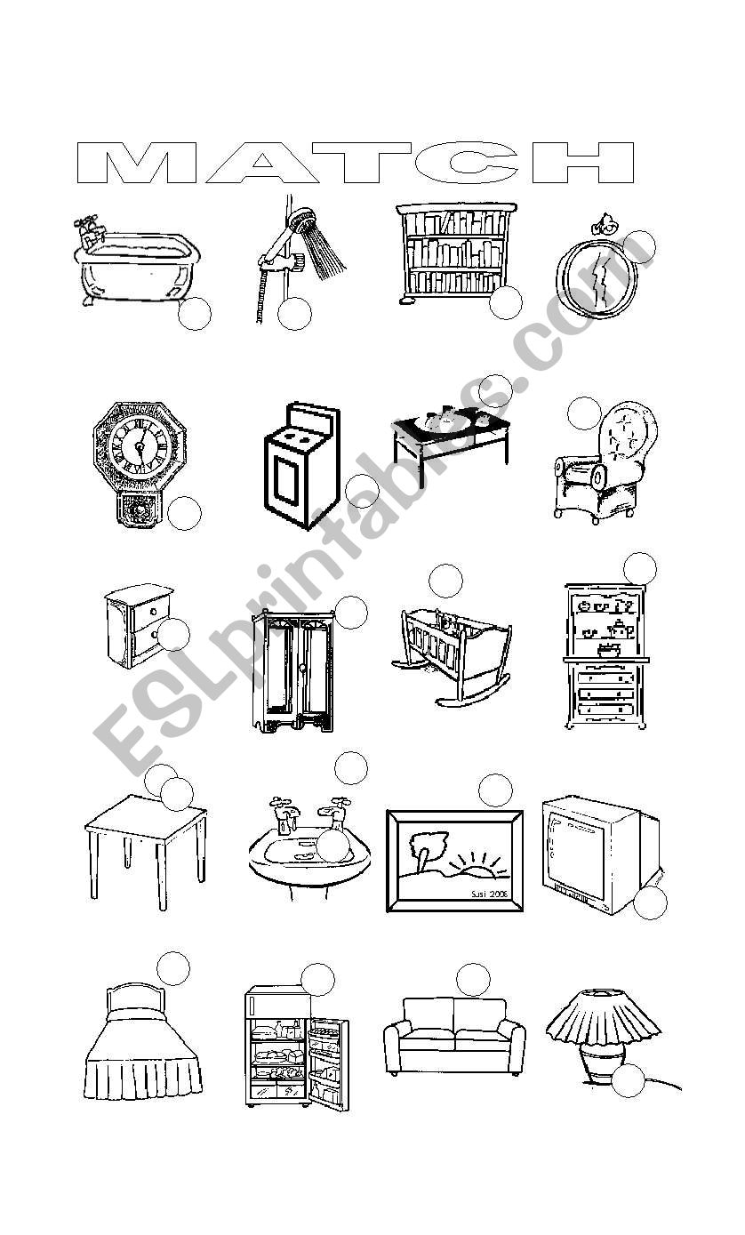 Furniture worksheet