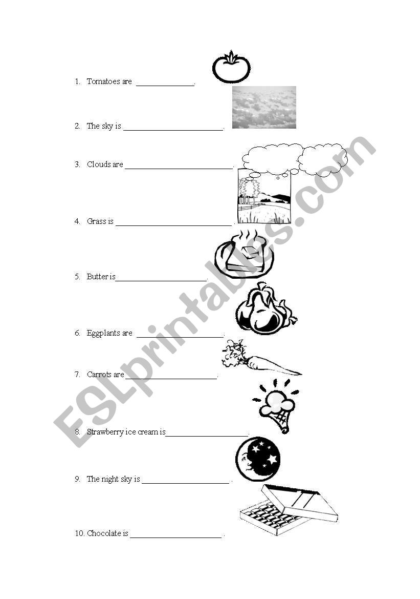 Colors worksheet