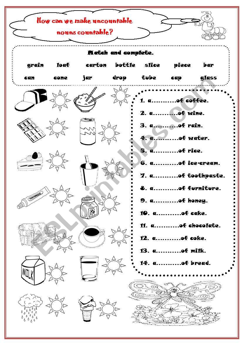 make uncountable nouns countable