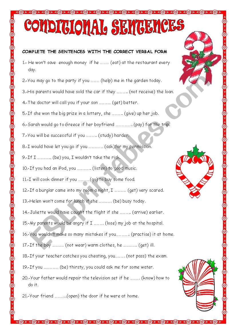 CONDITIONAL SENTENCES worksheet