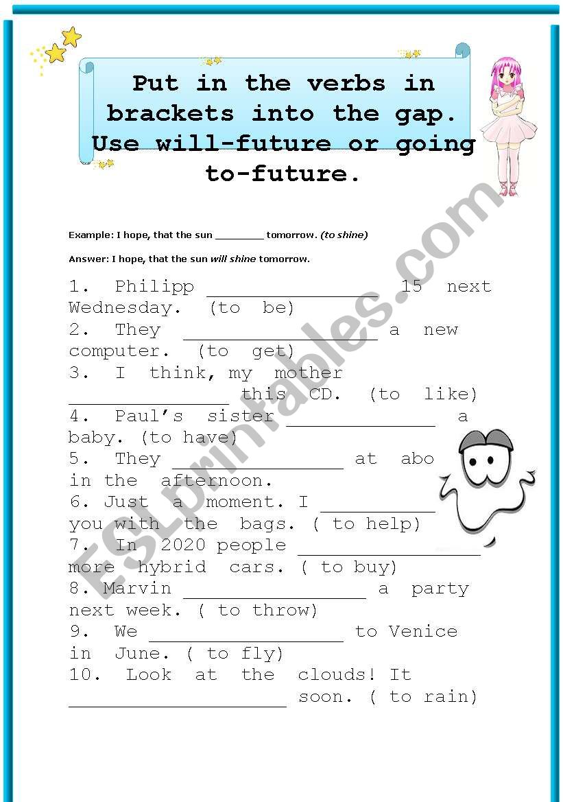Will & Going to worksheet