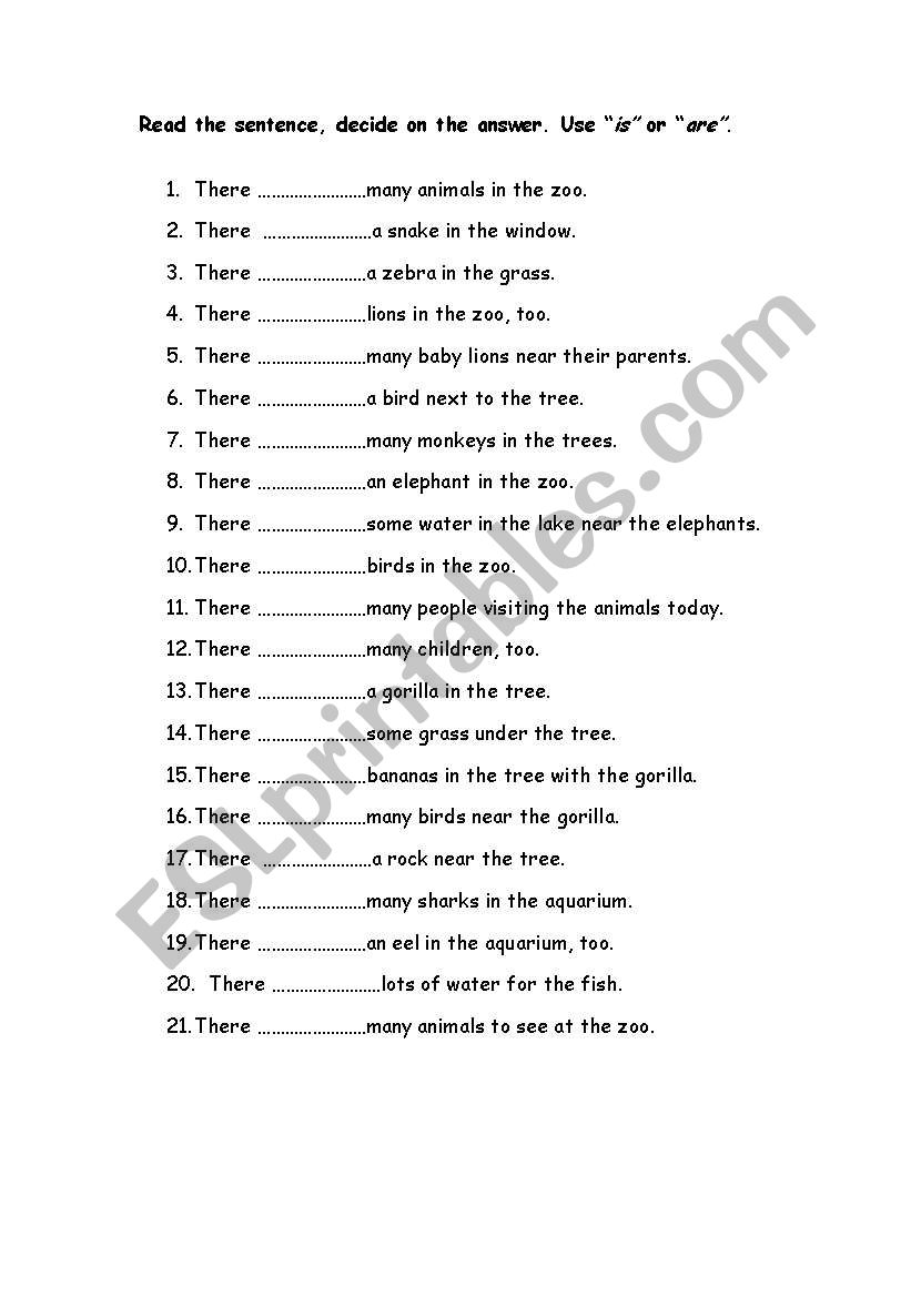 There is /there are worksheet