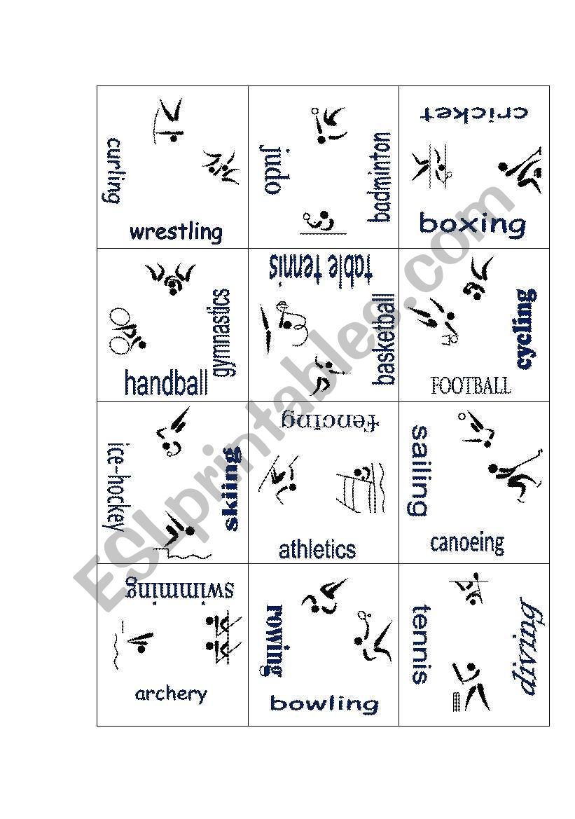 Sports puzzle worksheet