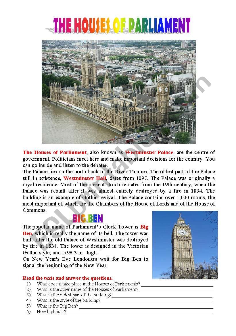 Postcards from London: The Houses of Parliament and Big Ben