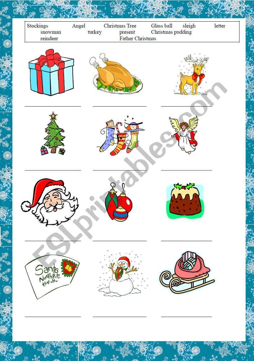  Christmas  Vocabulary worksheet