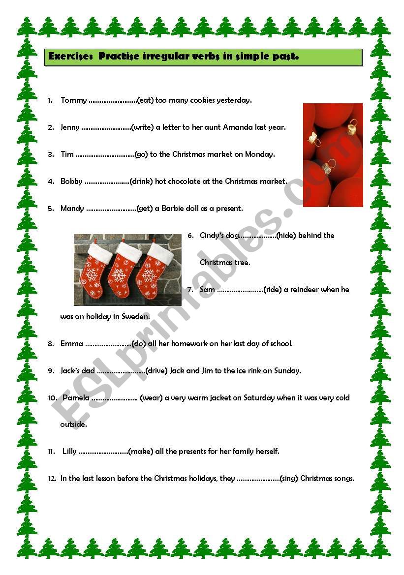 Exercise to practise irregular verbs in simple past