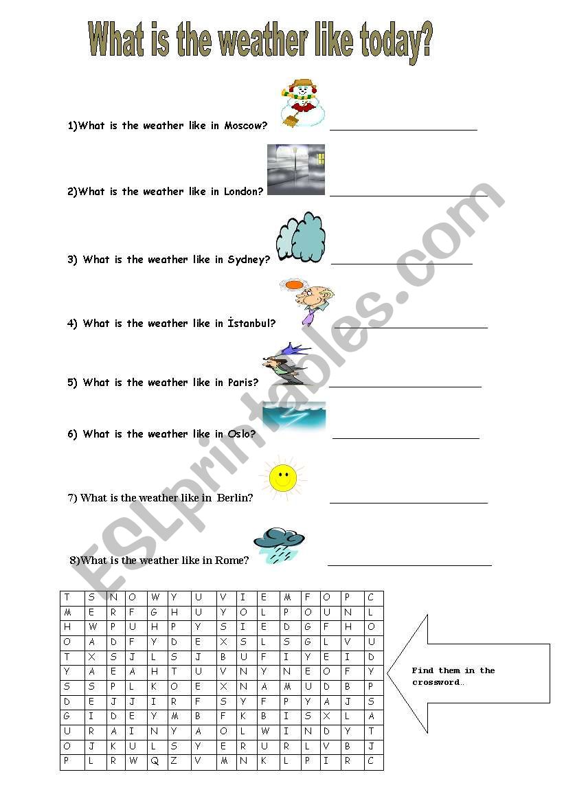 weather conditions worksheet