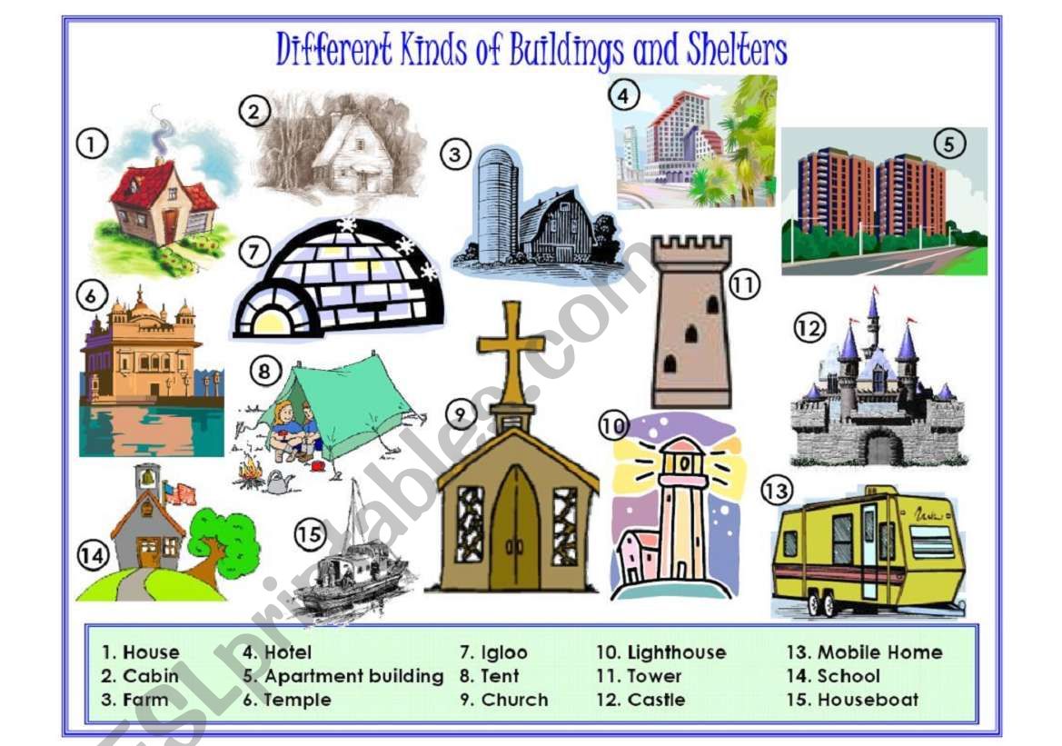 Buildings And Shelters Picture Dictionary