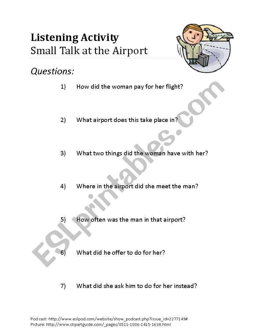 Travel-related small talk - listening activity