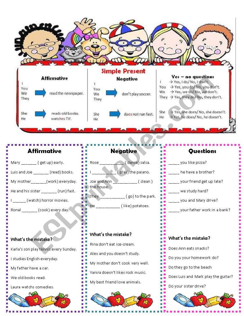 Simple present worksheet