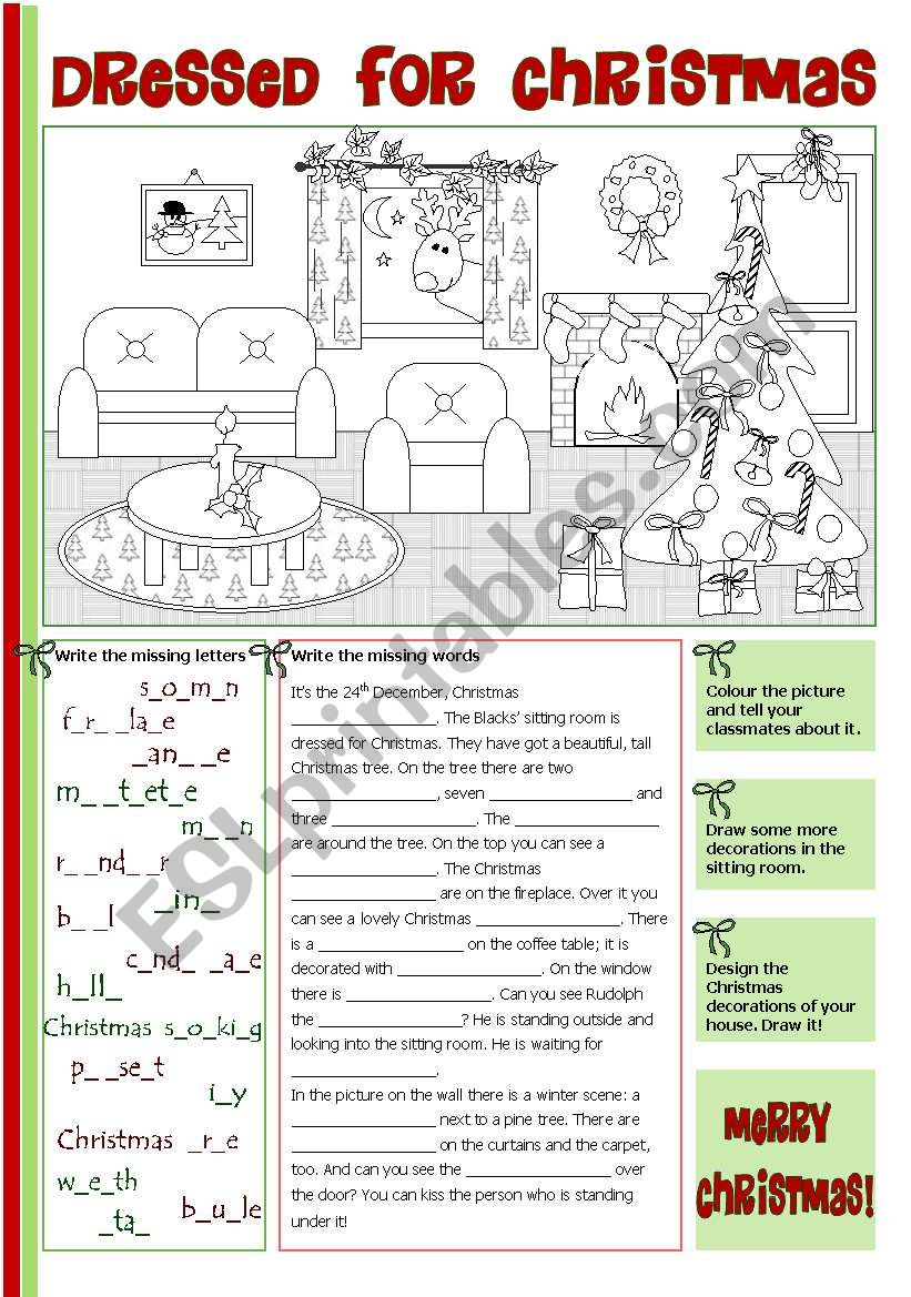 Dressed for Christmas worksheet