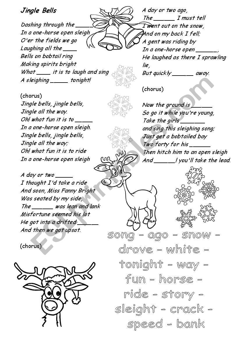 Jingle Bells Song worksheet