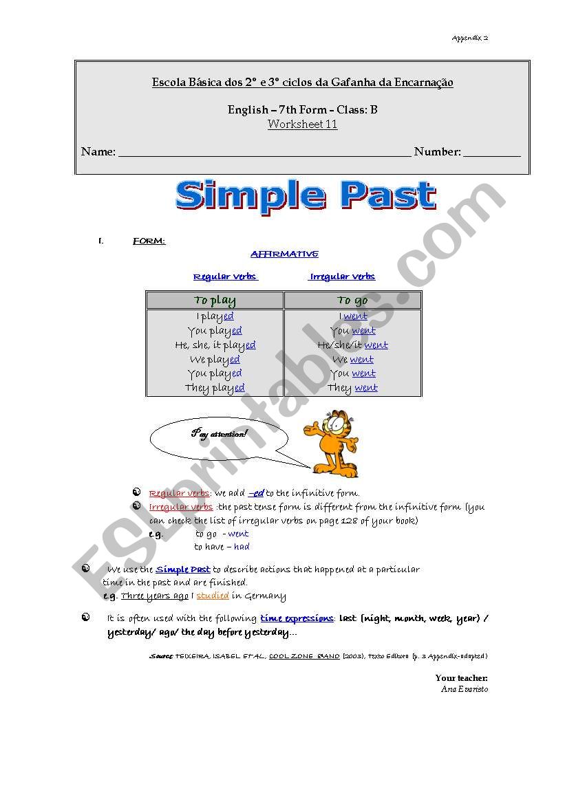 Simple Past worksheet