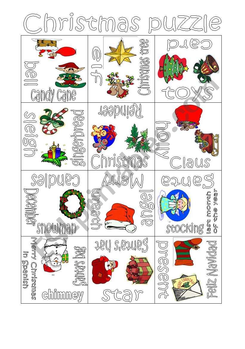 Christmas puzzle worksheet