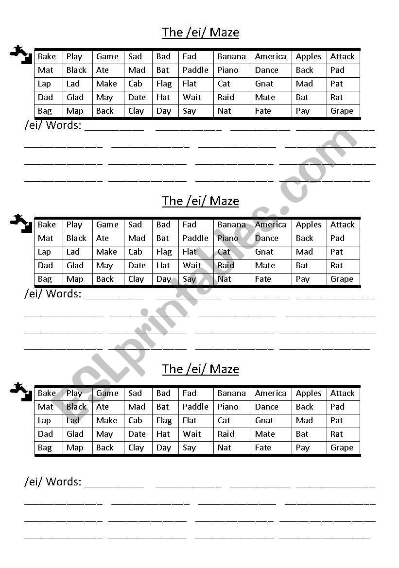 IPA /ie/ maze worksheet