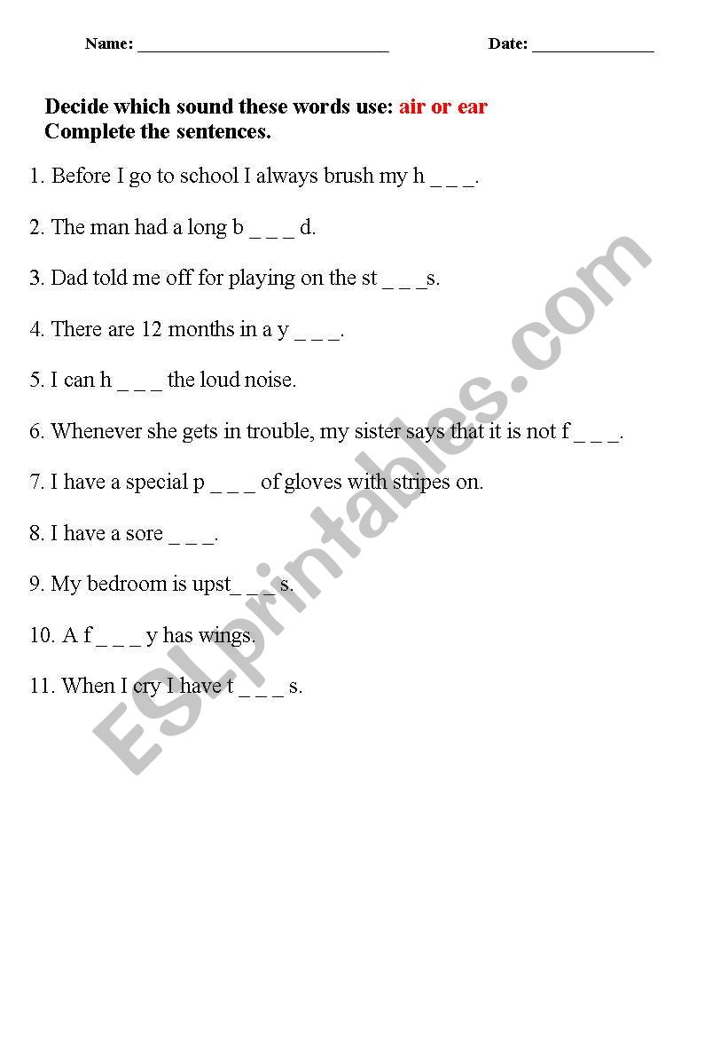 phonics sheet worksheet