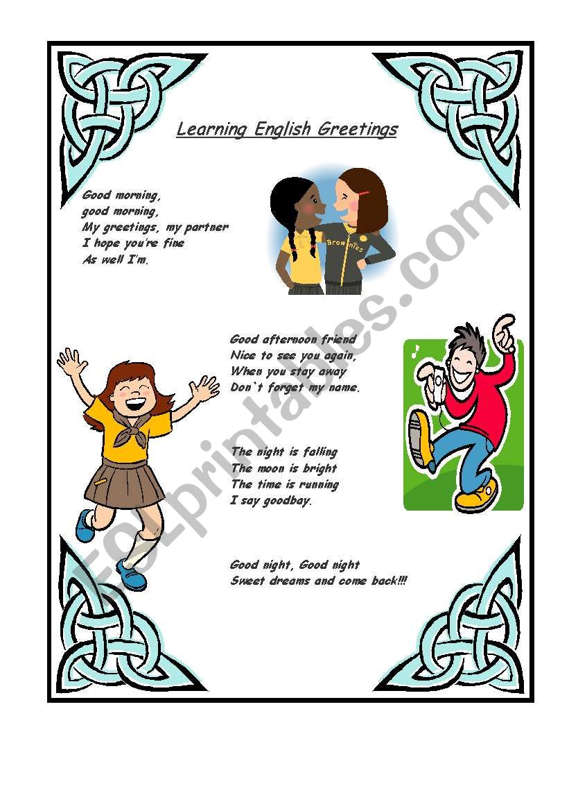 Learning English Greetings worksheet