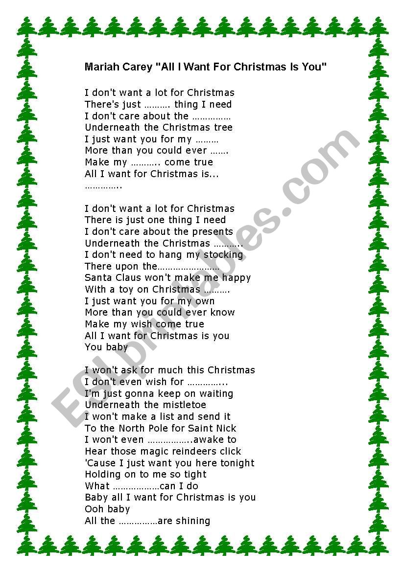 Christmas songs - listening comprehension