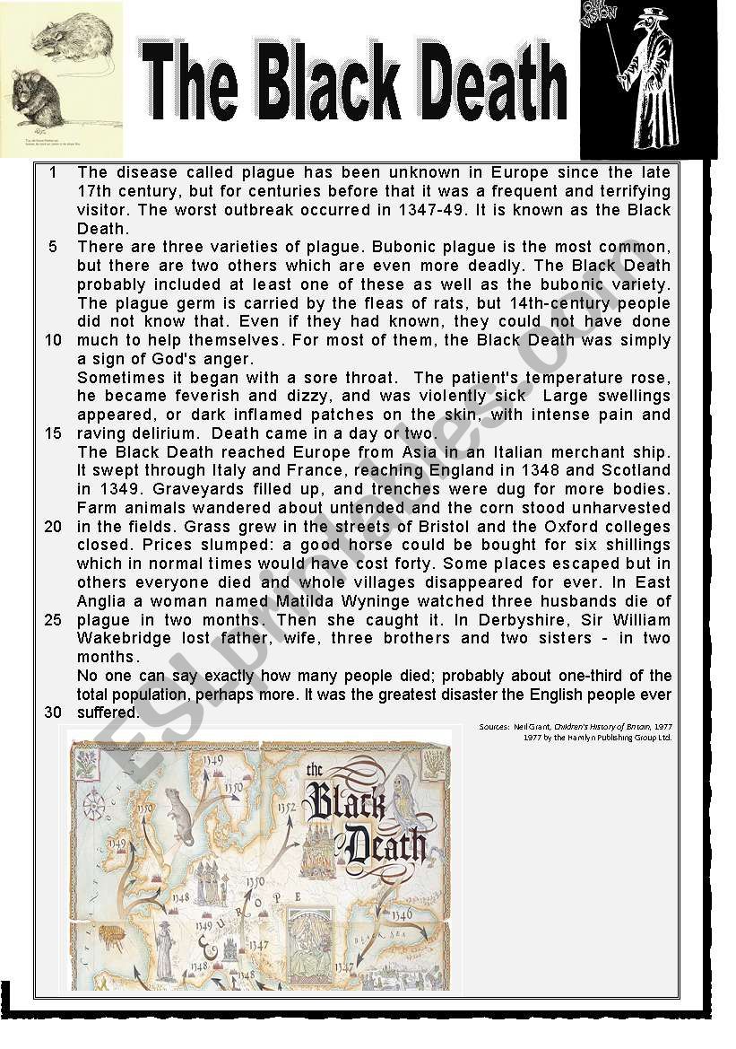 The Black Death worksheet