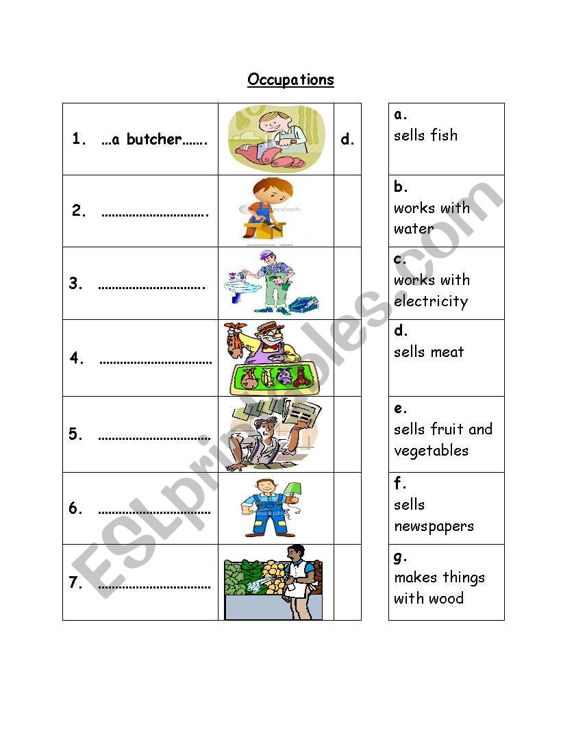 Occupation worksheet