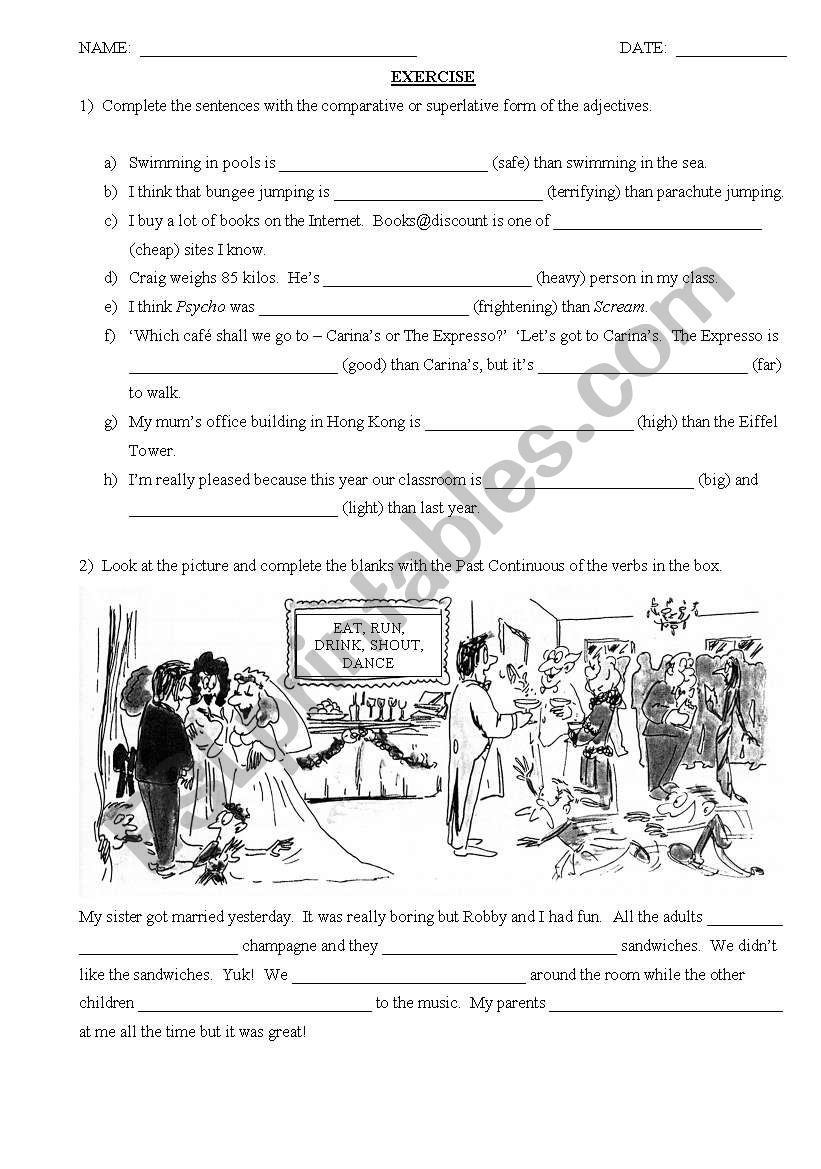 comparatives & past simple and continuous!