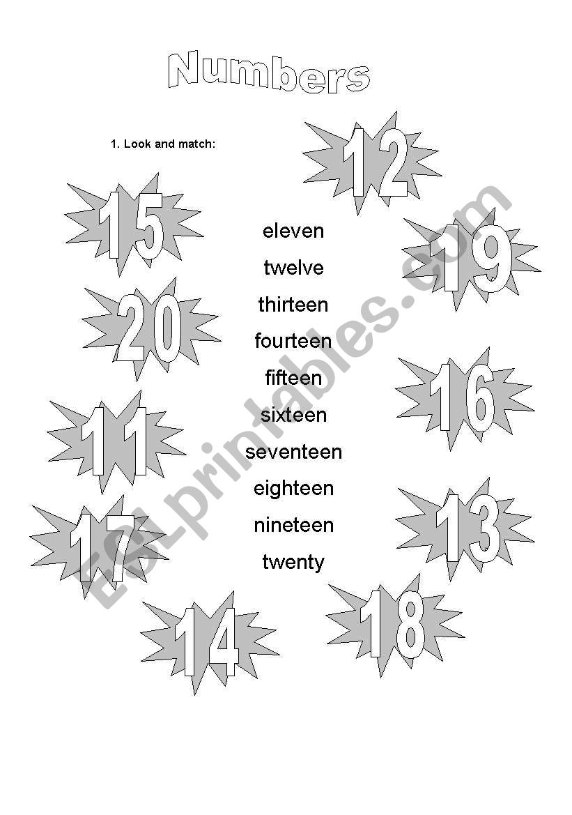 Numbers worksheet