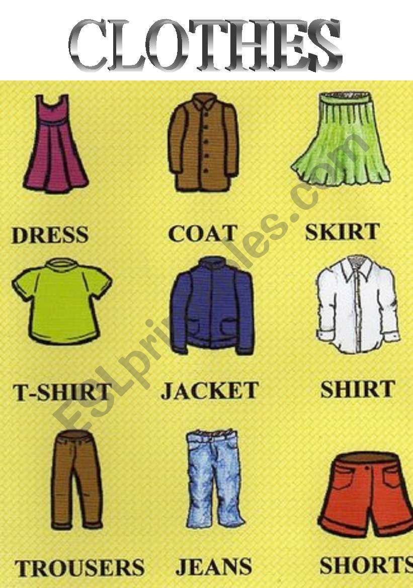 Clothes worksheet