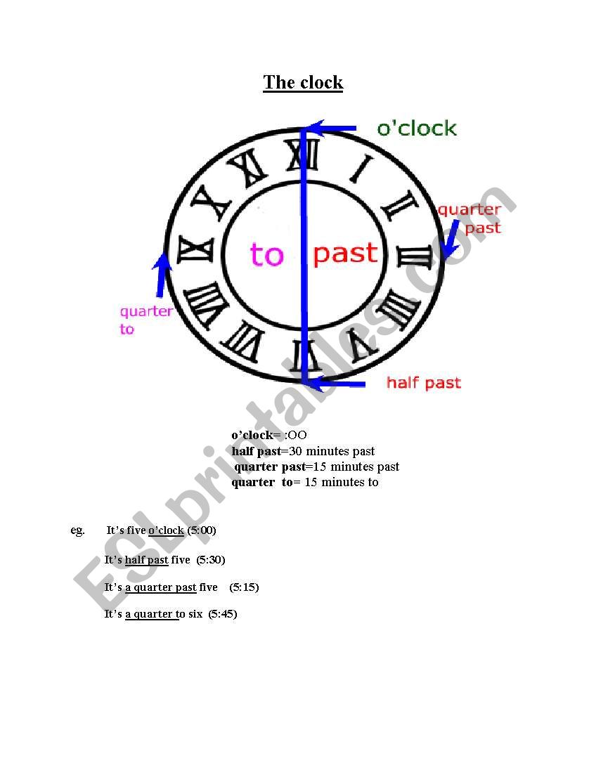 the clock worksheet