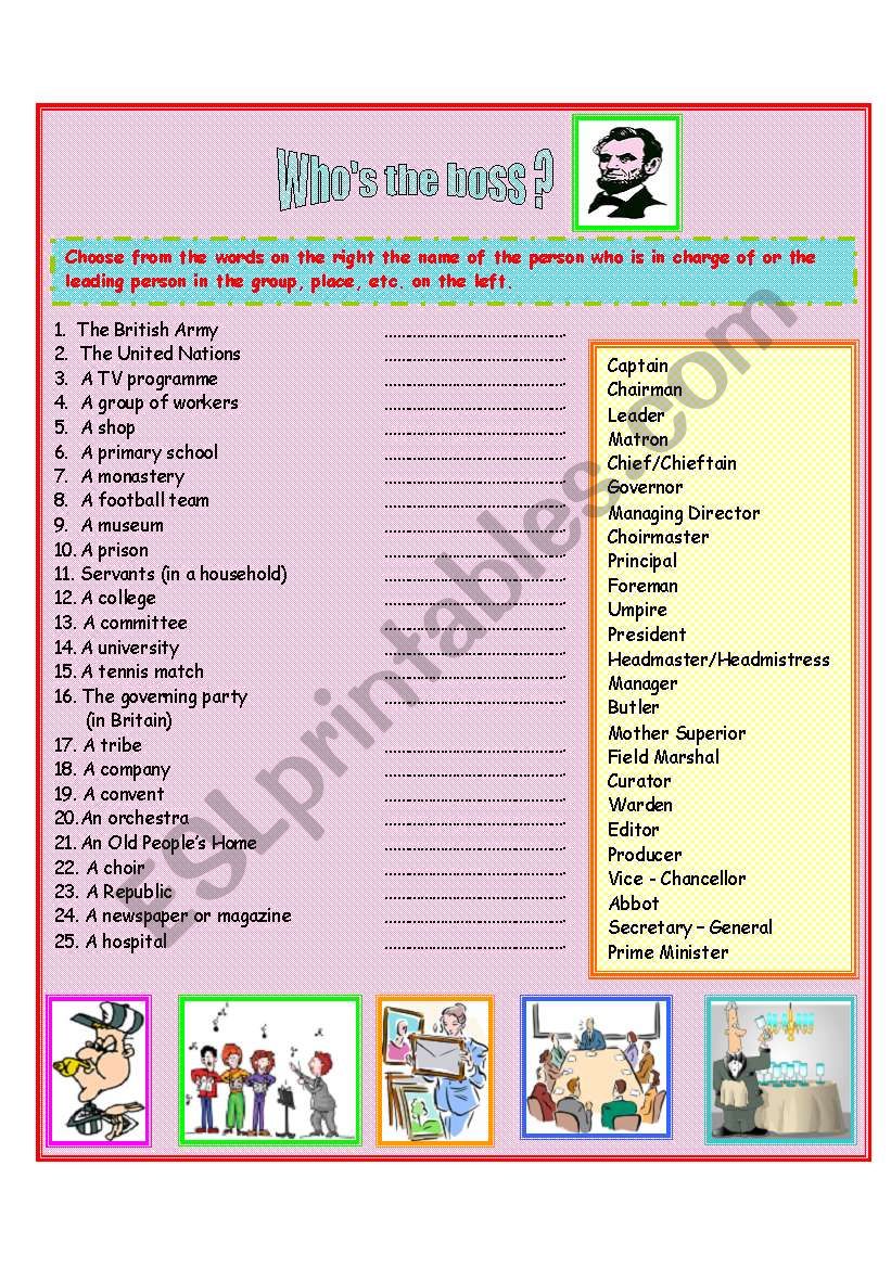 WhoÂ´s  the boss? - Jobs and Professions