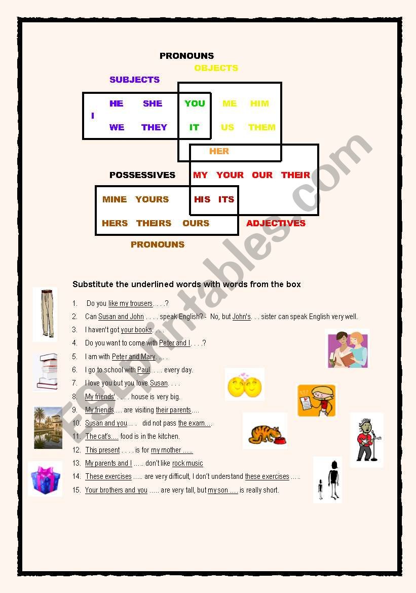 pronouns worksheet