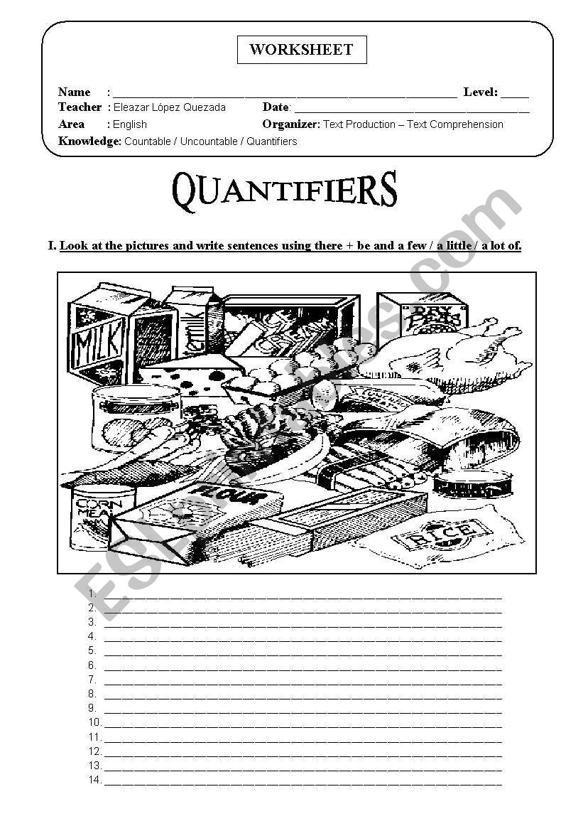 Quantifiers worksheet
