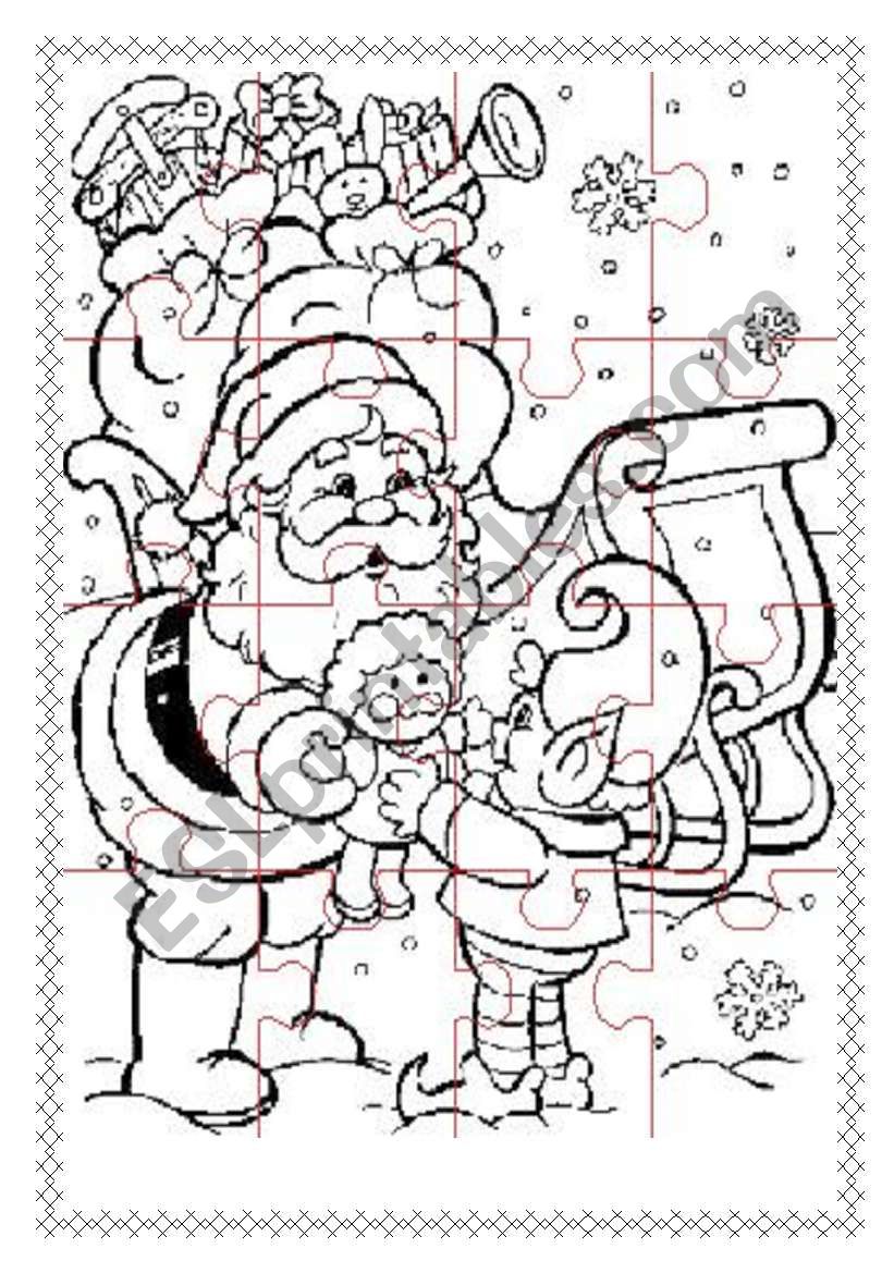 christmas jigsaw worksheet