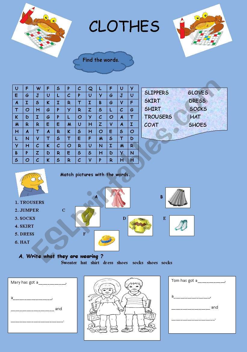 Clothes  worksheet