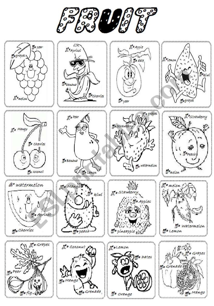 fruit worksheet