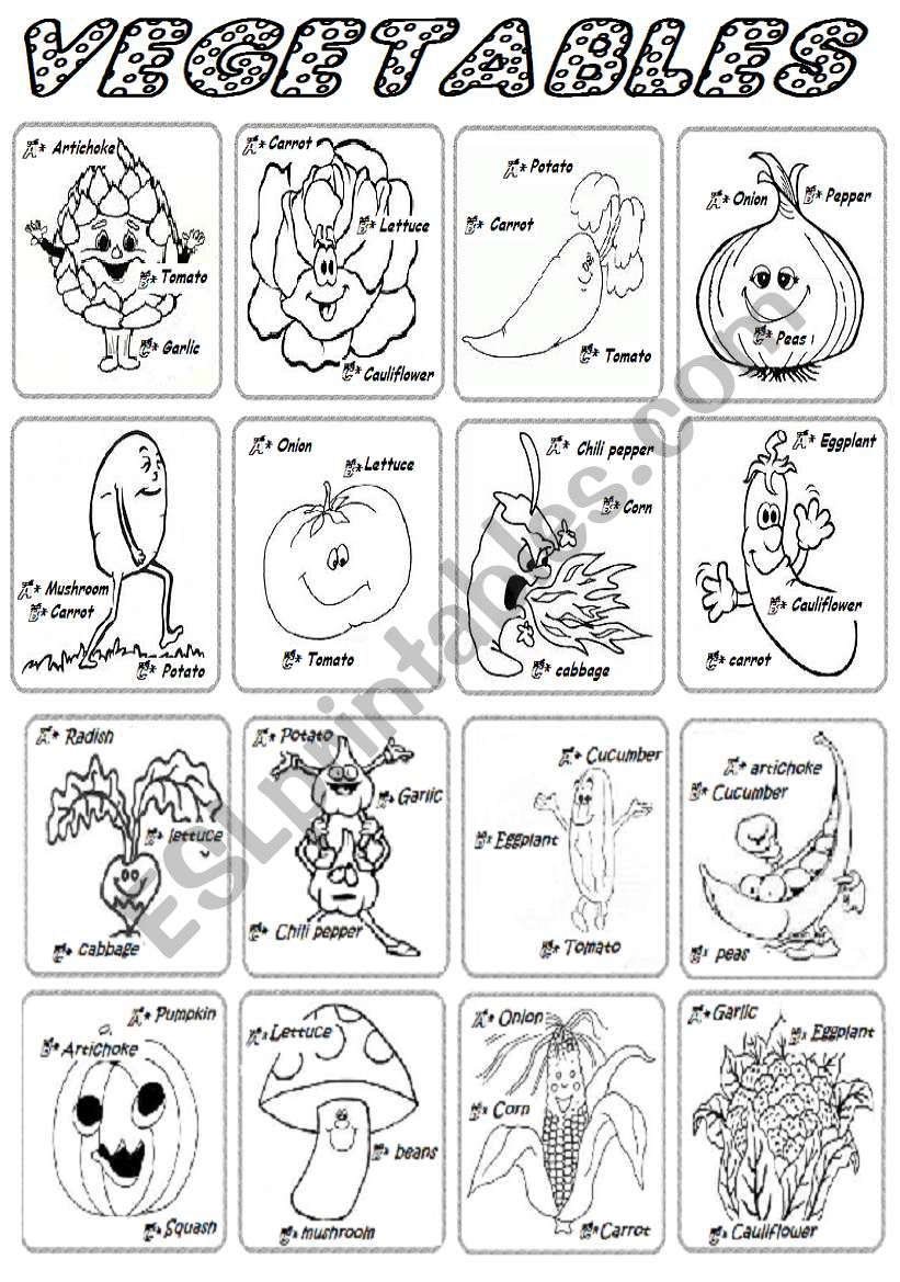 vegetables worksheet