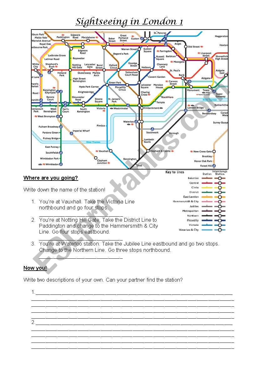 Sightseeing in London 1 worksheet