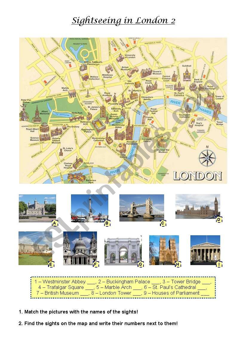 Sightseeing in London 2 worksheet