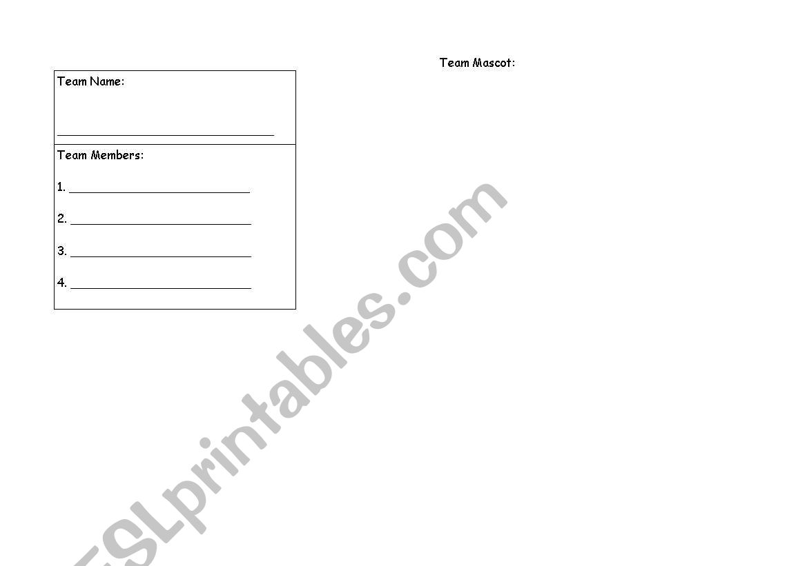 Student Group Handout worksheet