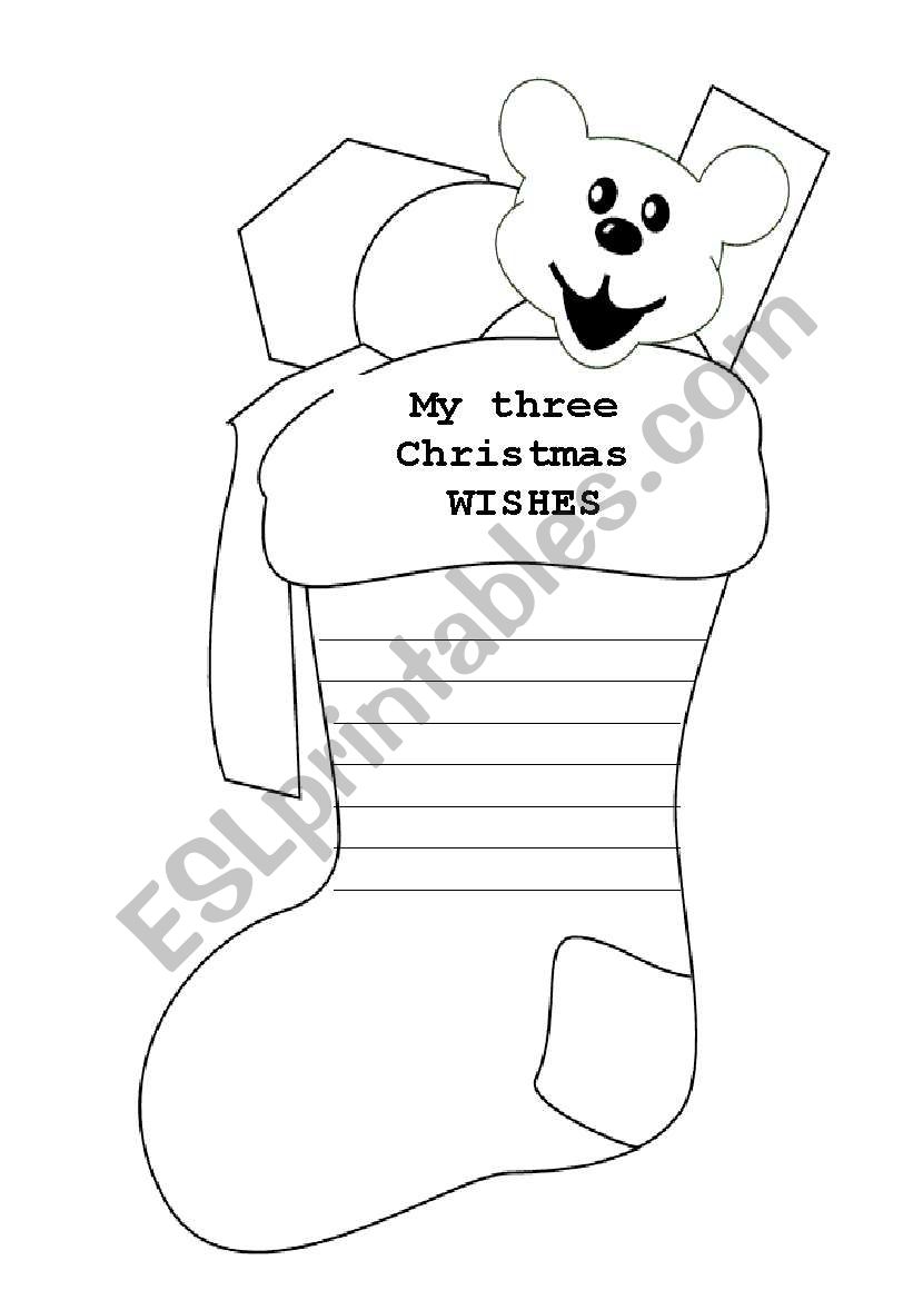 Christmas Wishes Stocking worksheet