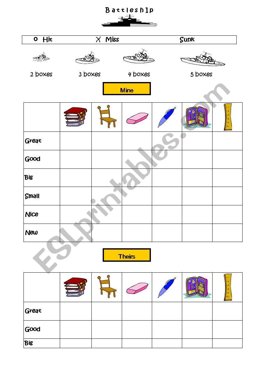 Whats this Battleship Game. worksheet