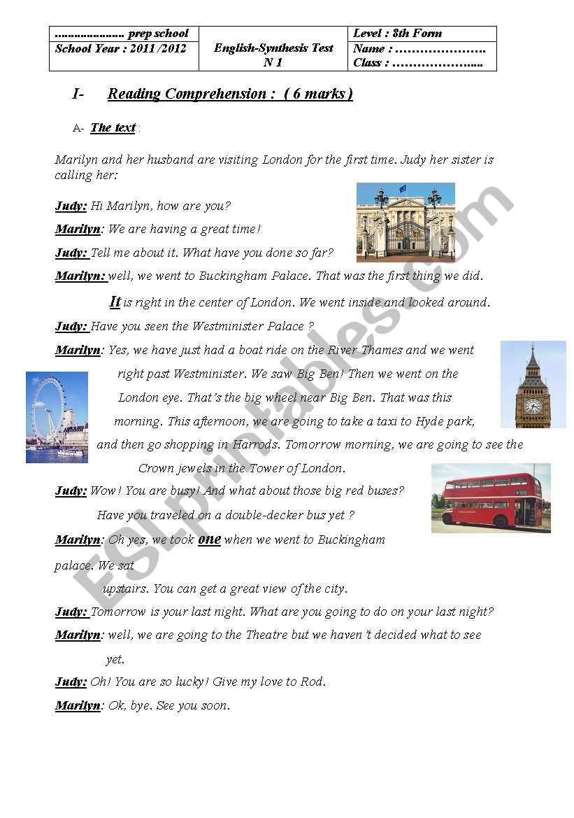 english tests for beginners worksheet