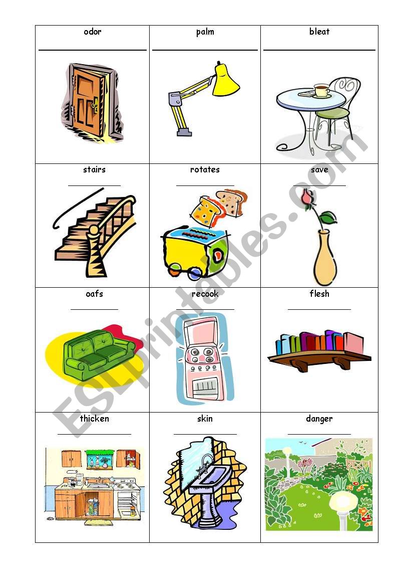 House Anagram Picture Puzzle Worksheet